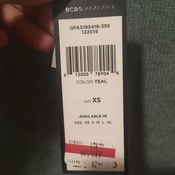 NWT BCBGMaxAzria Mockneck Crop Sweater - Picture 4 of 5